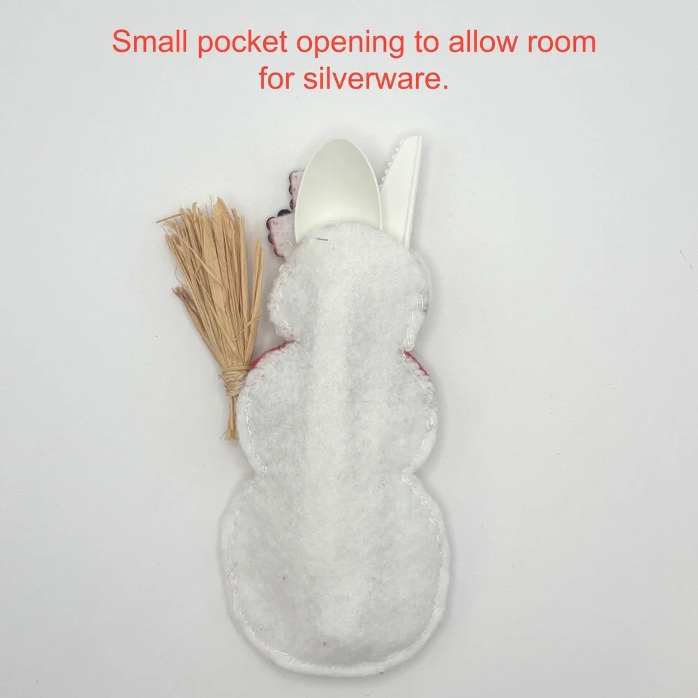10 Handmade Felt Snowman Silverware Holders Christmas Table Decor Ornaments‎
